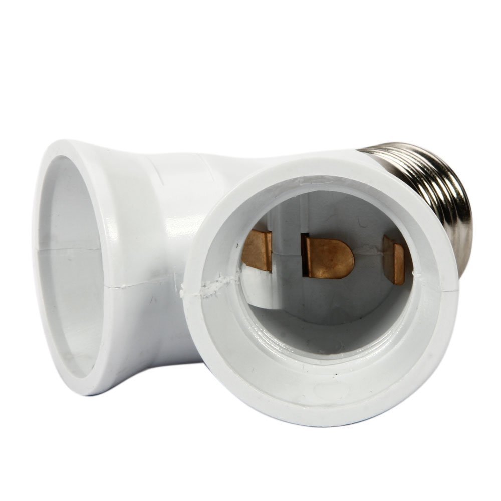 3pcs 2 in 1 Light Socket Splitter Adapter for E26/E27 medium base