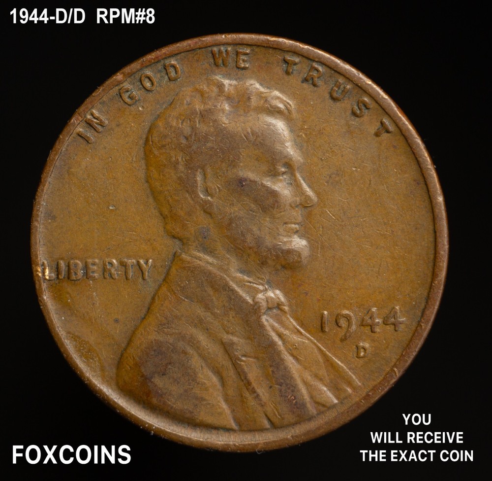 1944-D ERROR D/D RPM#8 NICE!!!! A Re-punched Mint Mark Error COOL!