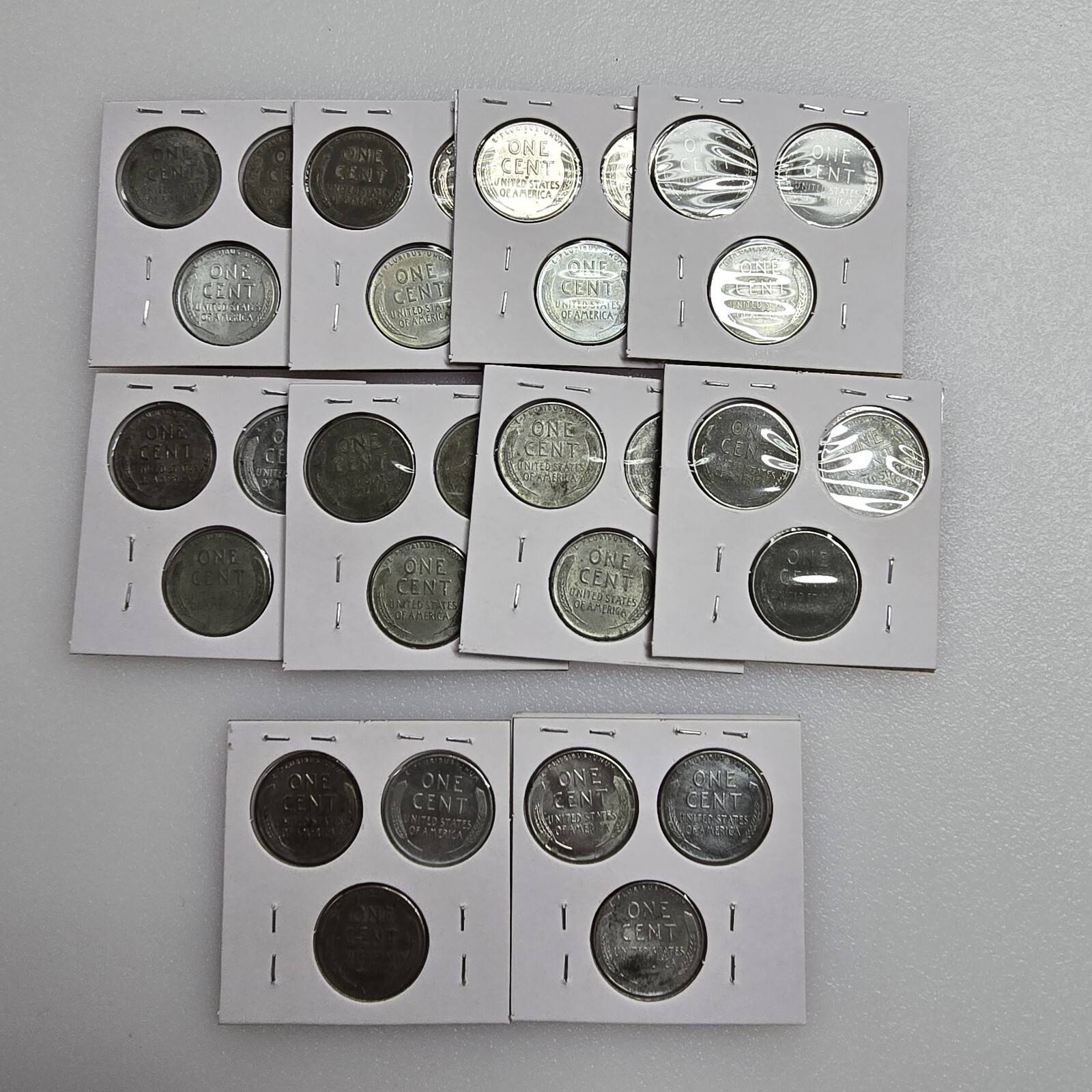 1943 P D S **STEEL Wheat Head Lincoln Cent 3 Coin Set,** Penny Lot 