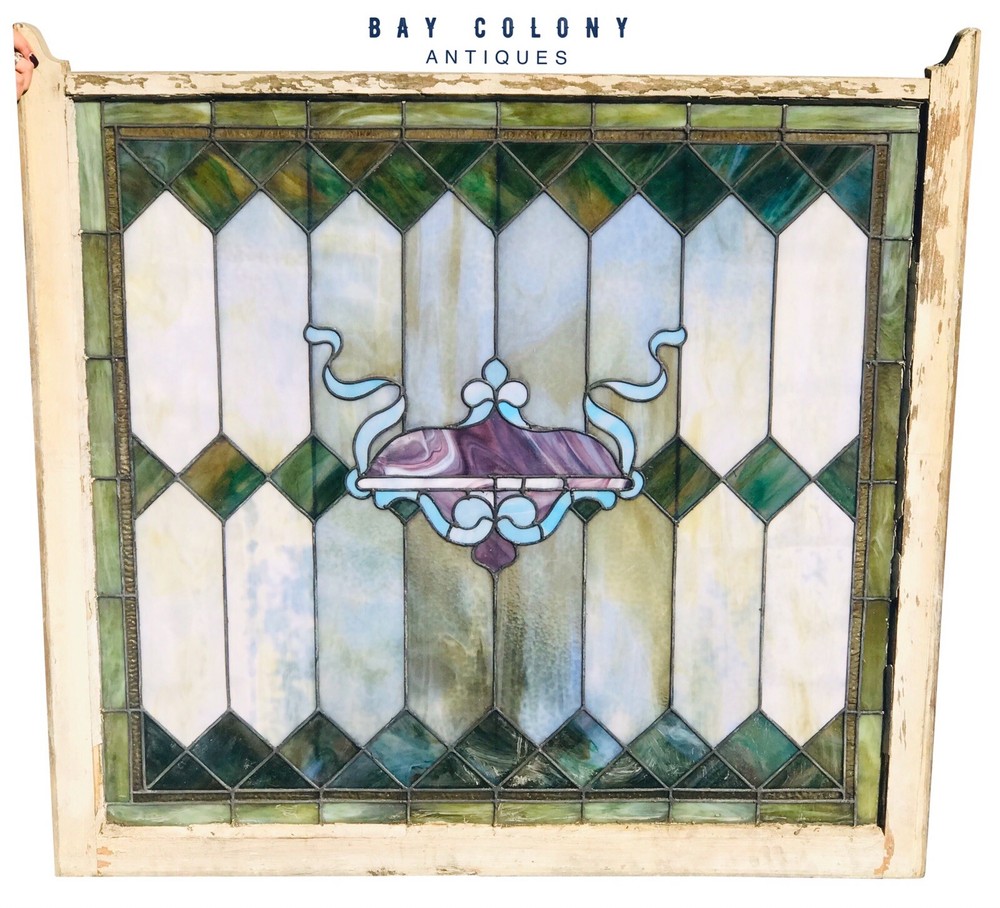ANTIQUE VICTORIAN STAINED GLASS WINDOW