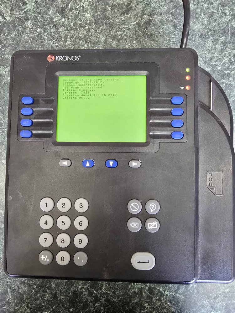 4500 Time Clock System Kronos Series System  - Small Crack