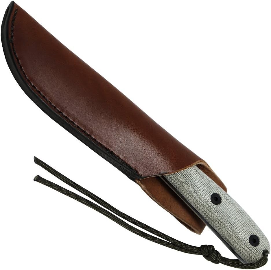 ESEE-3HM-B Fixed Blade Knife, Modified Handle, Plain Edge, Brown Leather Sheath