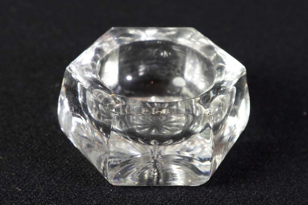 4 Antique EAPG 6-Sided Open Salt Cellars Dips Star Burst