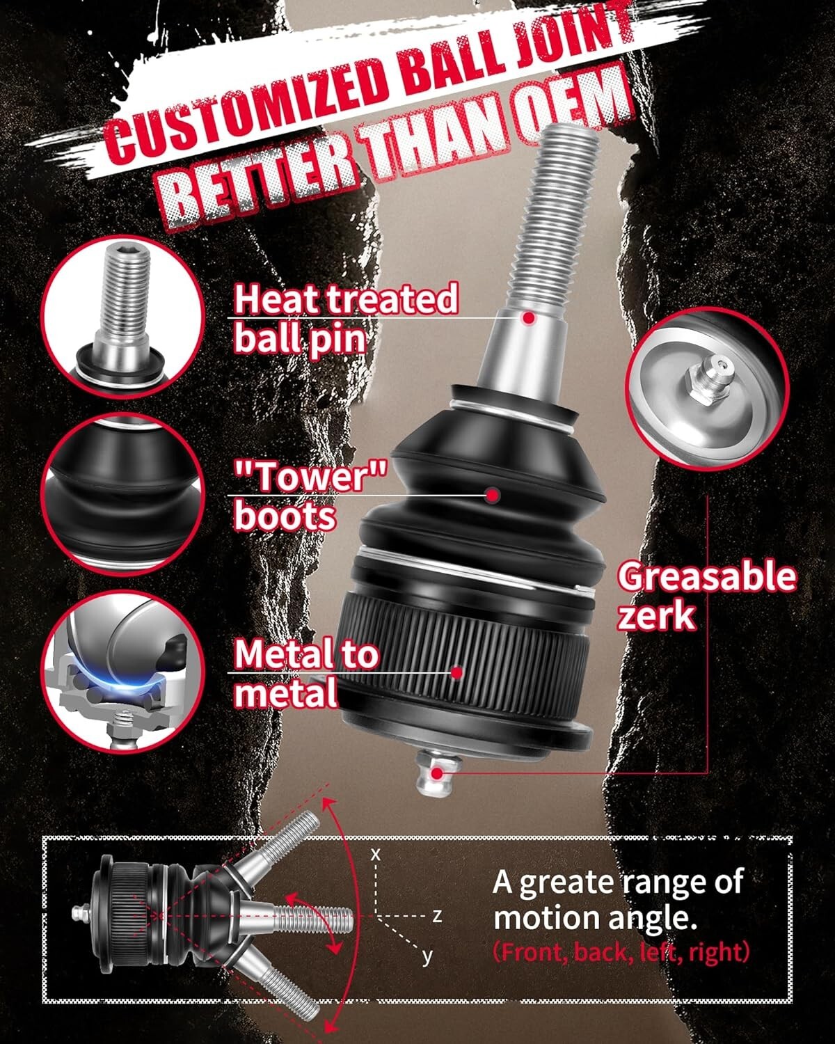 KSP 2pcs 2-4" Adjustable Front Upper Control Arm for Toyota 4Runner 2003-2023