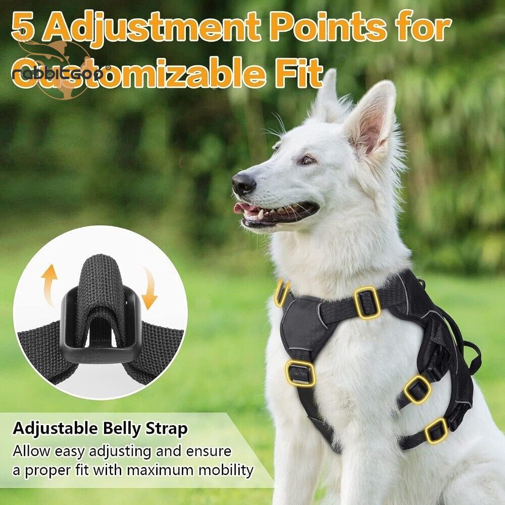 rabbitgoo Escape Proof Dog Harness with Lift Handle Reflective Adjustable Vest