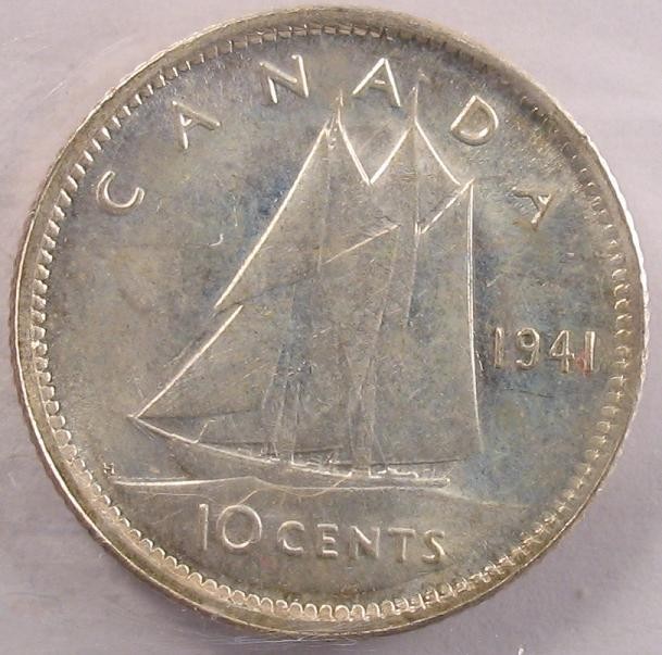 1941 Canada Ten Cent - ICCS MS-63