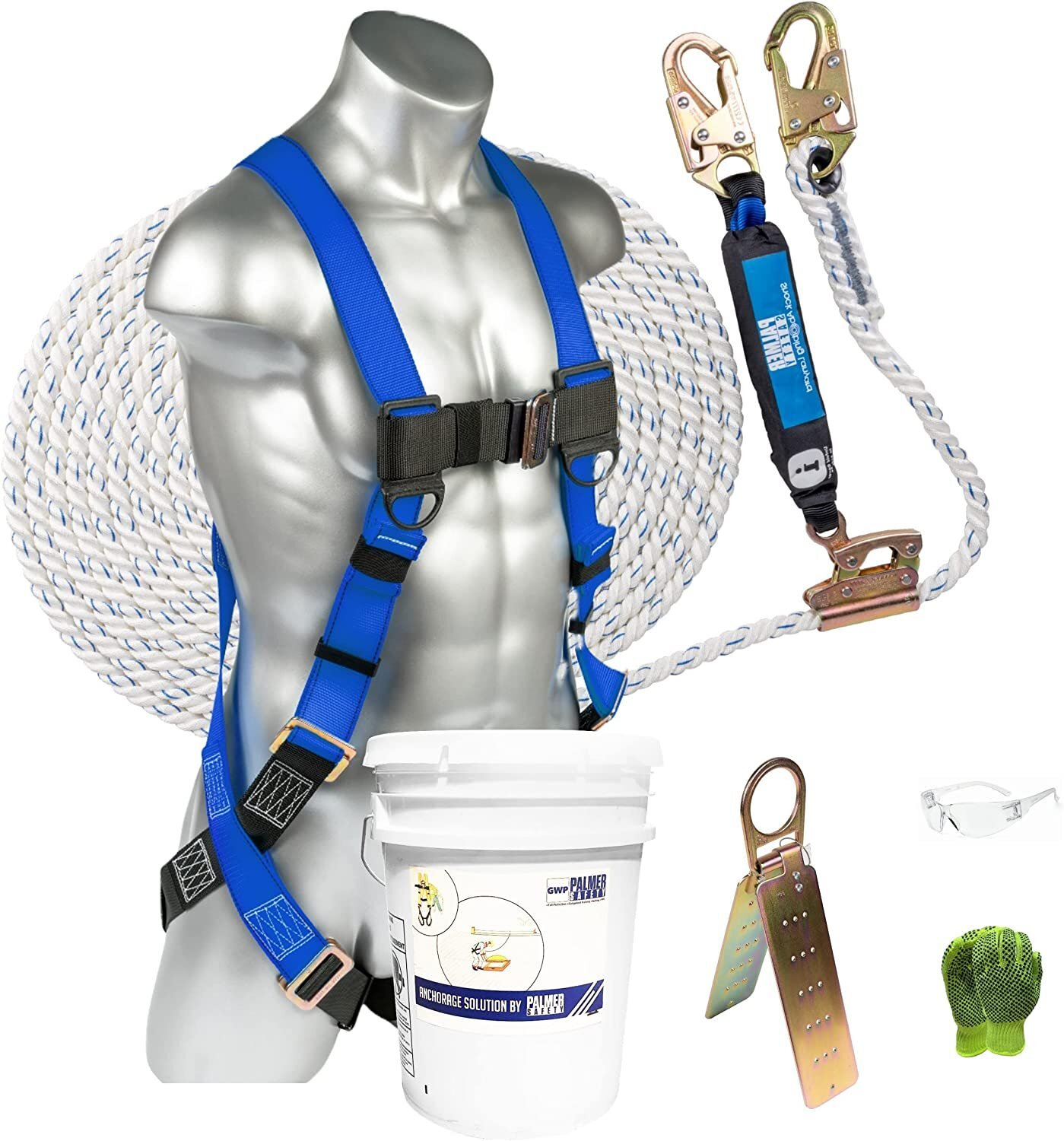 ATERET V5501 Roofing Bucket I 50 ft. Vertical Lifeline Assembly, Reusable...