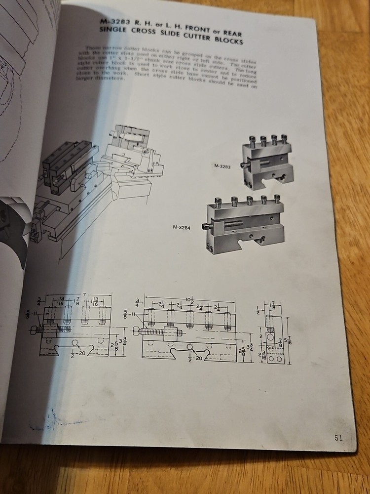 OPERATING INSTRUCTIONS 3AC M-3930 SINGLE SPINDLE CHUCKING AUTOMATIC 1968 RARE