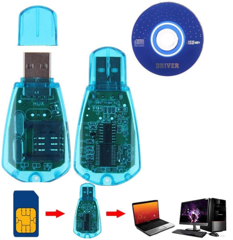 GSM/CDMA+CD USB Cellphone Standard SIM Card Reader Copy For Windows XP/Vista/7 u