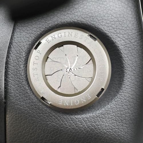 Rotary Push Start Button Cover, Stylish Metal Car Engine Start Stop Silver