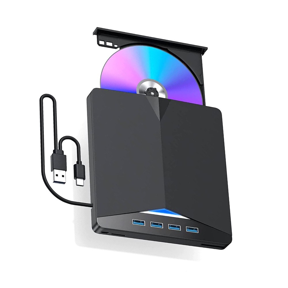 External CD DVD Drive for Windows 11 10 PC Laptop Burner Reader Writer USB 3.0