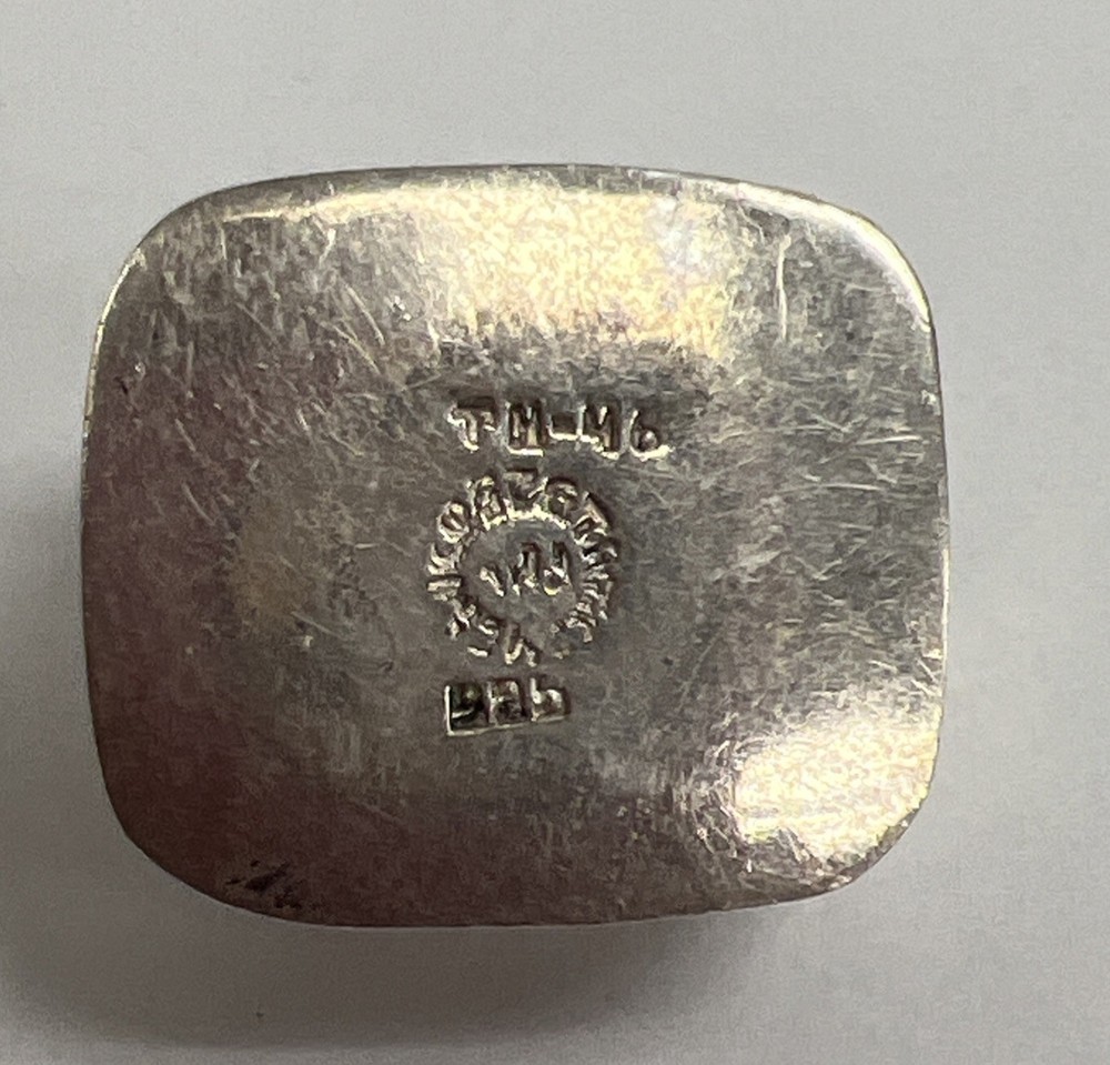 Sterling Silver Pill / Trinket Box w/ Blue Stone