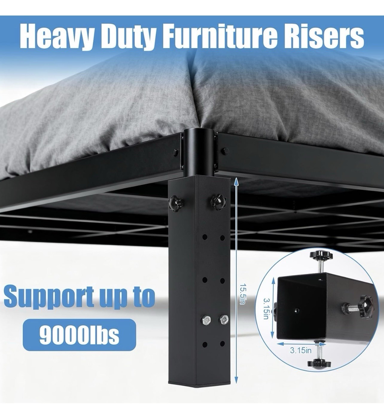 4 Pack 3.15” Diameter Dorm Bed Risers Heavy Duty 11.8LB Metal New