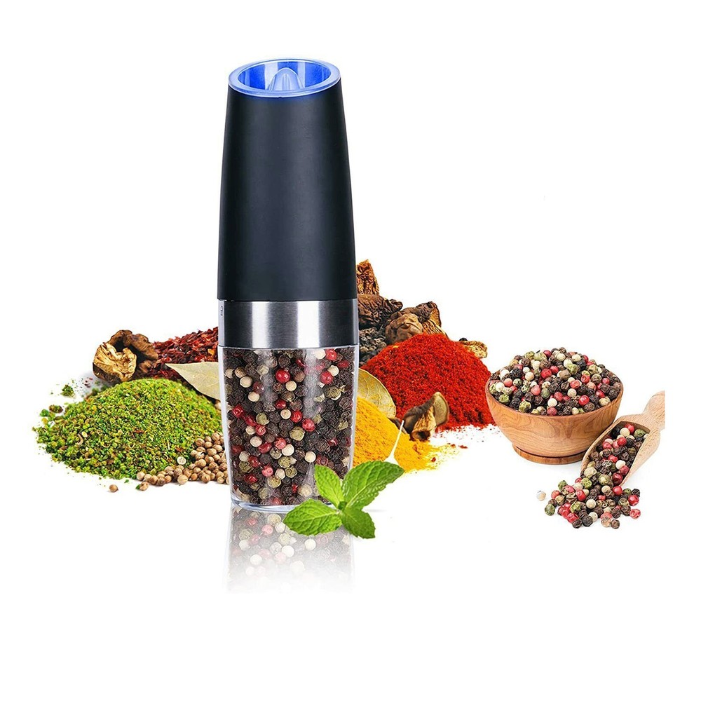 1/2/4PCS Electric Salt and Pepper Grinder Set Automatic Gravity Grinder with LED