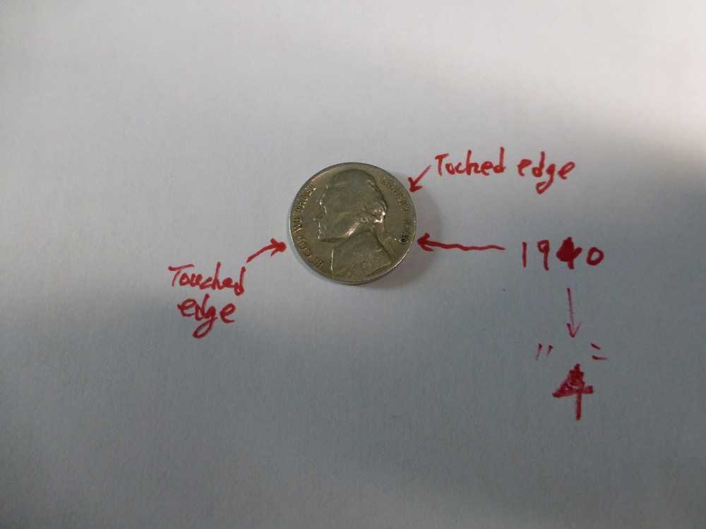 1940 D Nickel With Die Errors On Letters / Edge And "4"