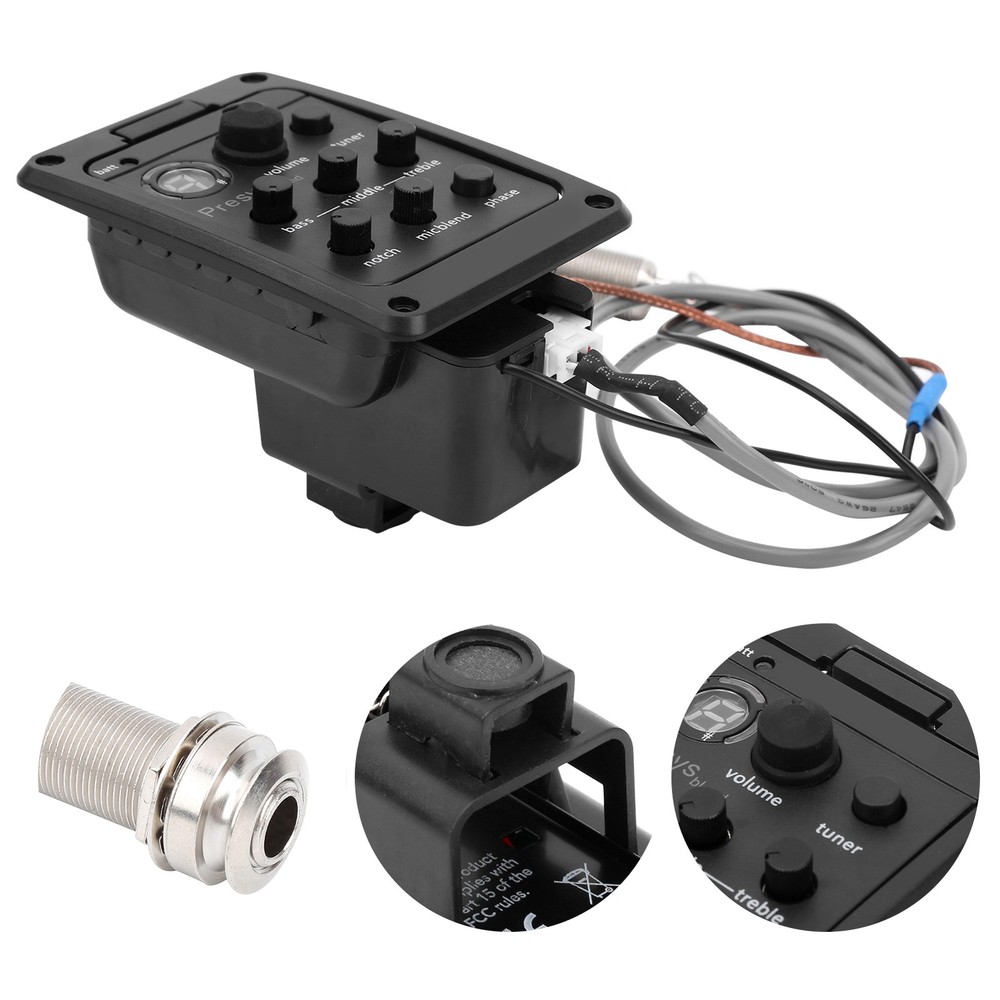 Pickup with Microphone Mixing Dual Mode Preamp Equalizer Piezoelectric WT