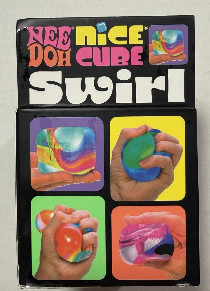 Nee Doh Nice Cube Swirl Super Solid Squish Sensory Toy Multicolor Ages 3+