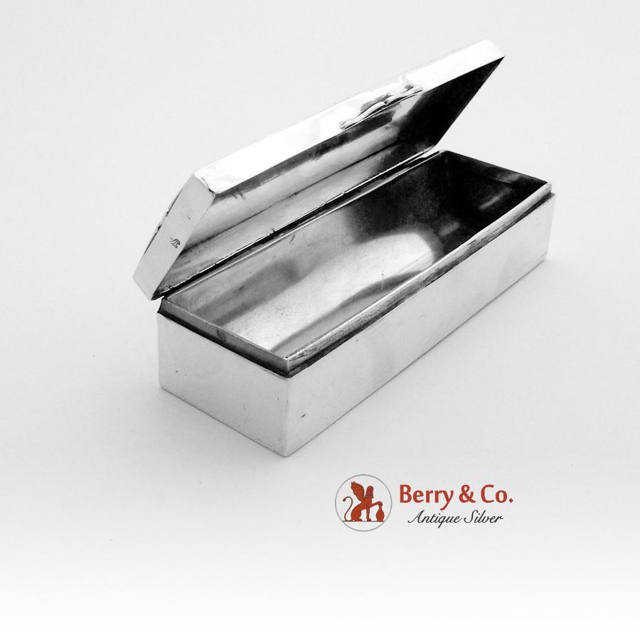 Embossed Shell Stamp Box German 800 Silver 1880