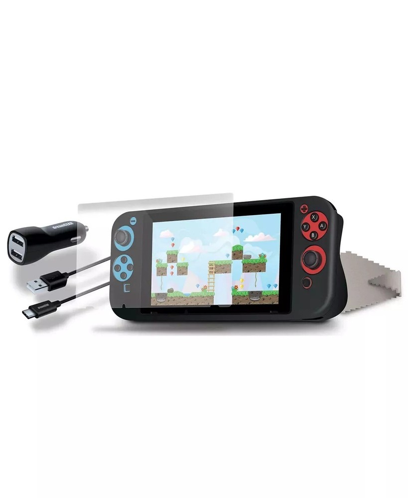 Nintendo Switch Essential Bundle Screen Protector Car Charger Case & More NEW 🎮