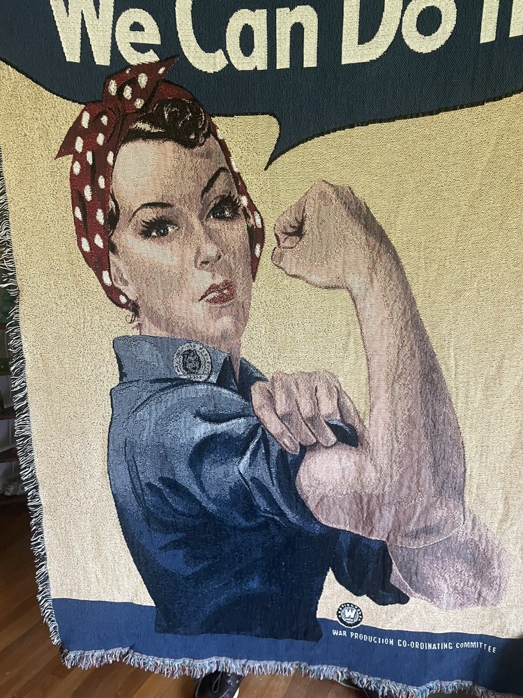 Rosey Riveter Tapestry Blanket