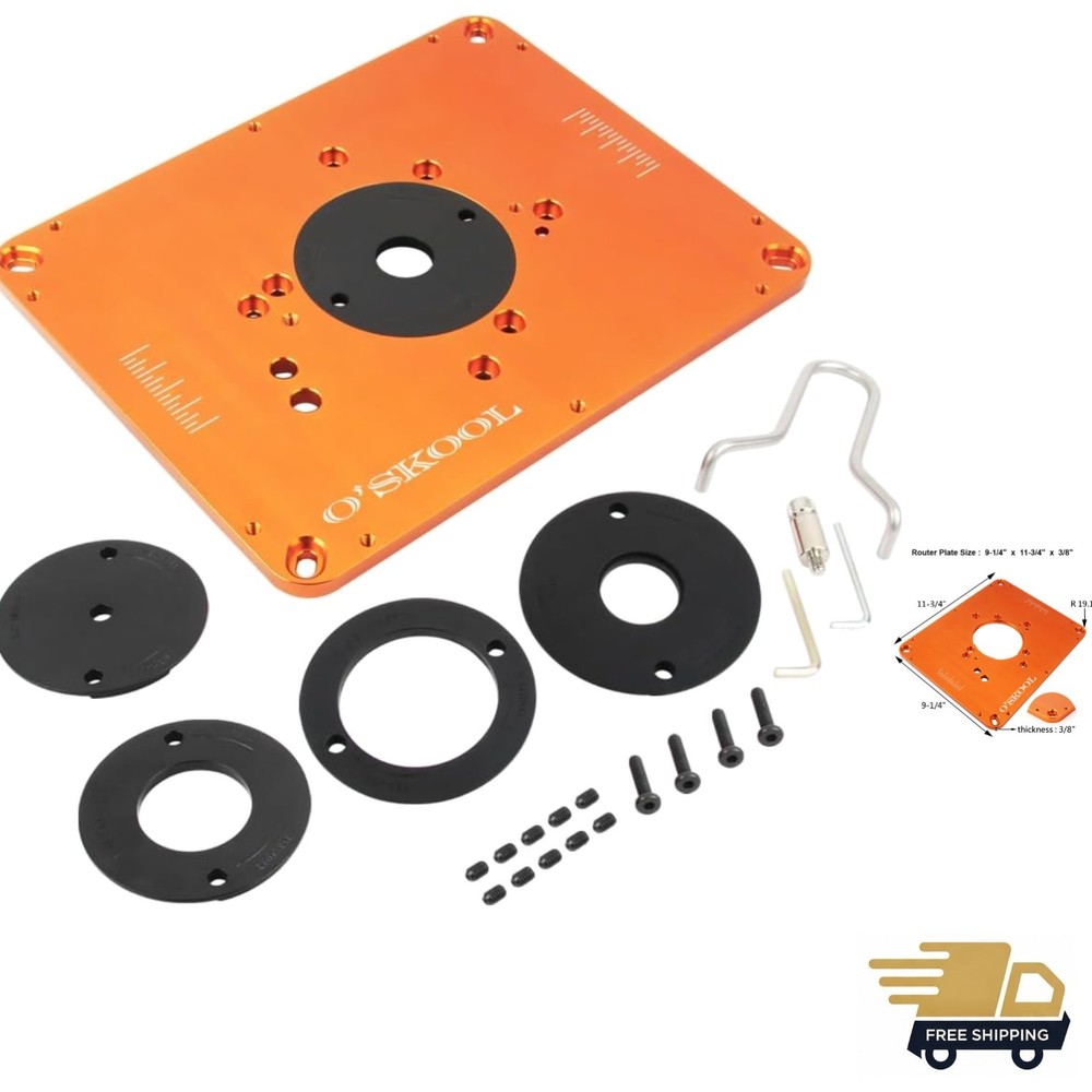 Precision Aluminum Router Table Insert Plate, Router Templates With Pre-Drill...