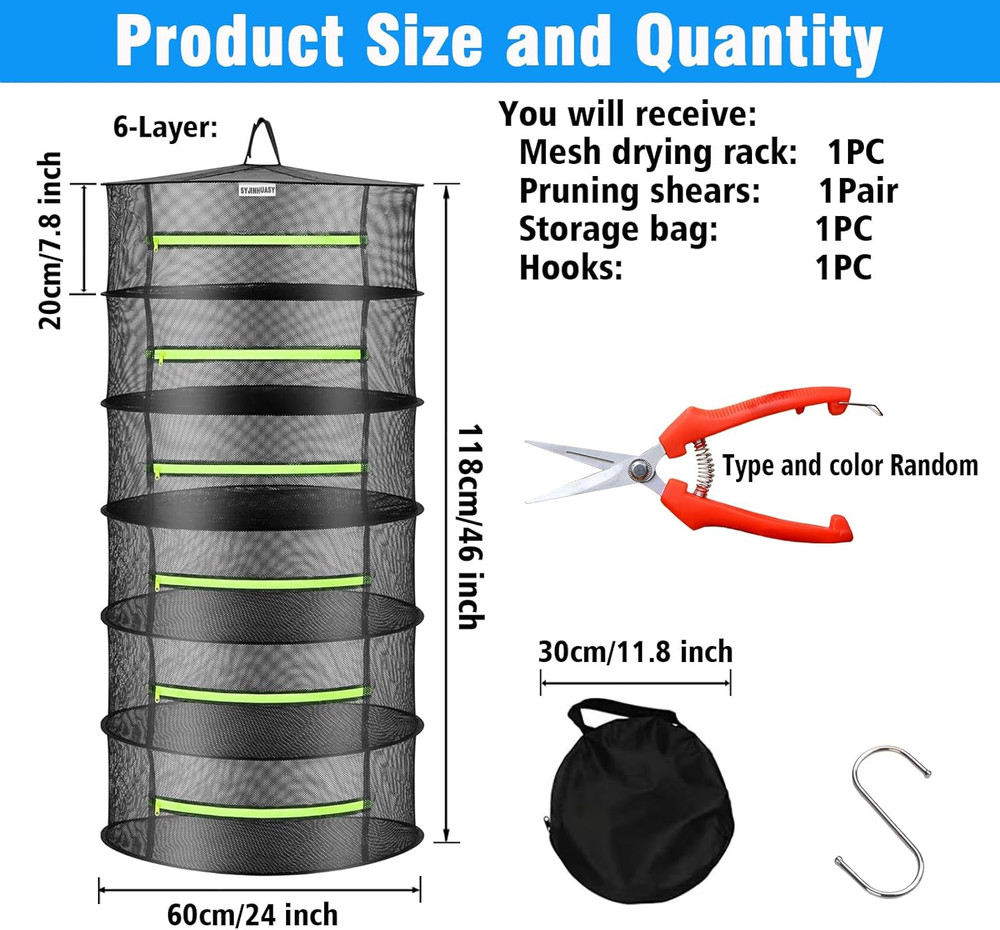 Herb Drying Rack Breathable Mesh Drying Rackherb Drying Rack Hanging with Zip...