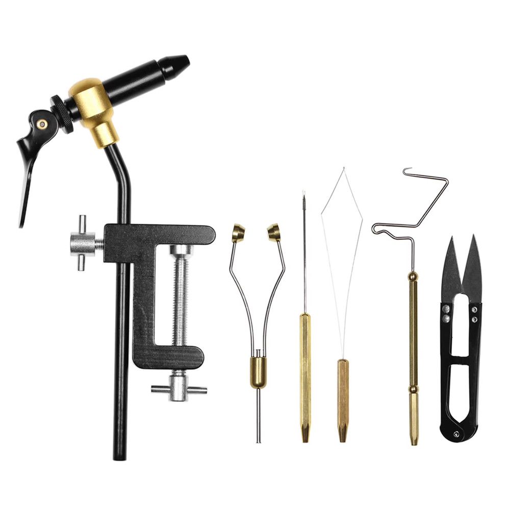 6Pcs/5Pcs Fly Tying Tools Combo Kit Fly Tying Vise Bobbin Holder Threader Needle