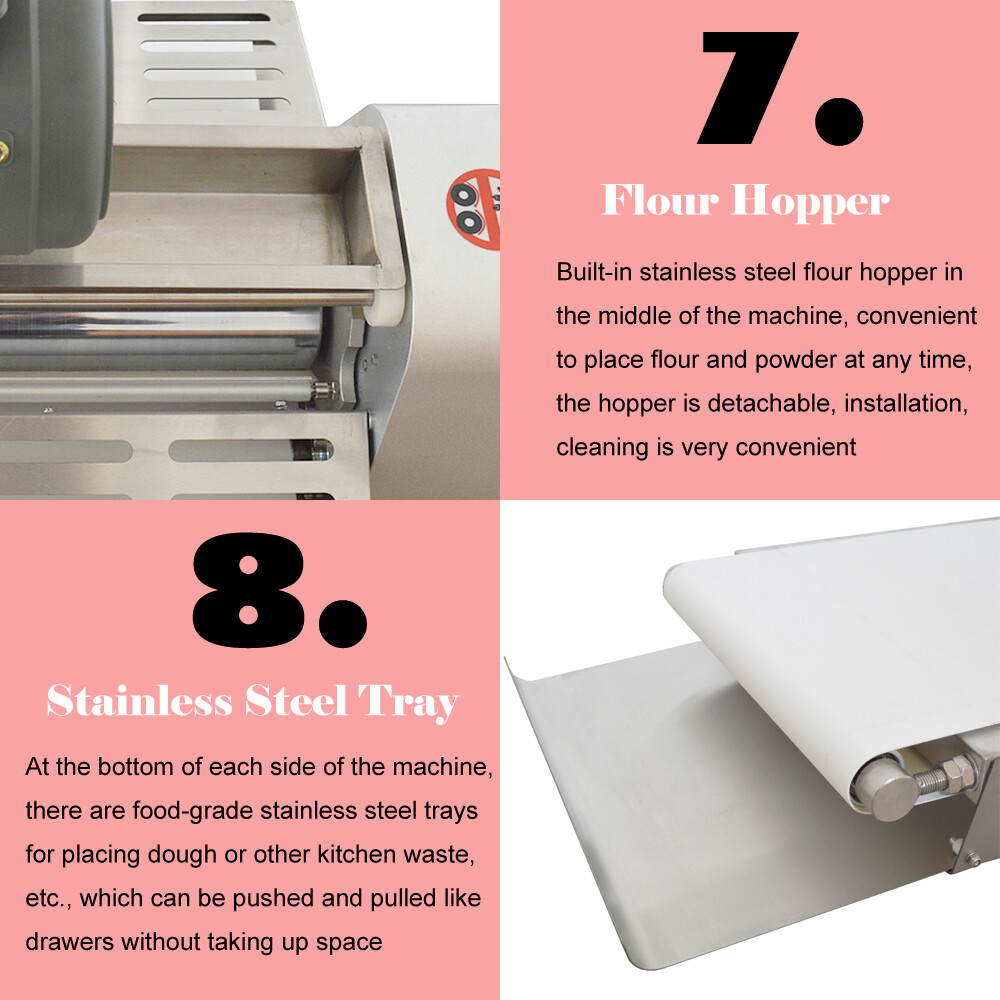 110v 400w Bench Model Reversible Dough Sheeter Foldable Pastry Machine 15in