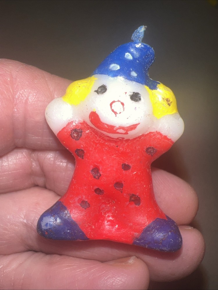Vtg Small Clown Candle