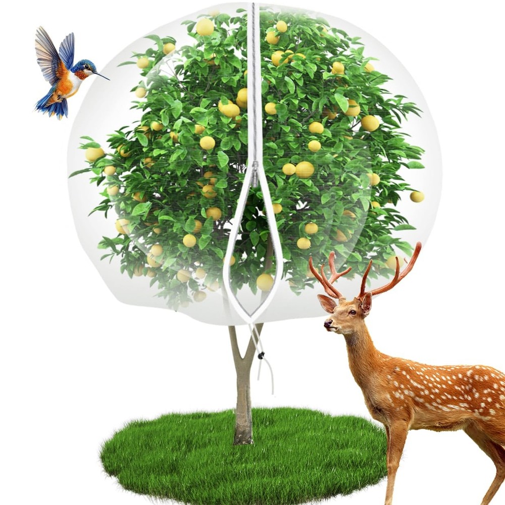 8'x10' Large Fruit Tree Netting for Squirrels and Birds with Drawstring, Inse...