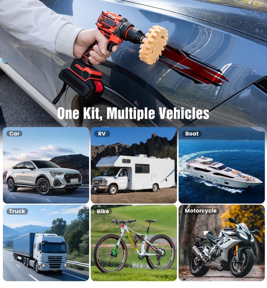 OrbitShell Eraser Wheel Decal Remover Tool Kit, 3 Upgraded Rubber Wheels...