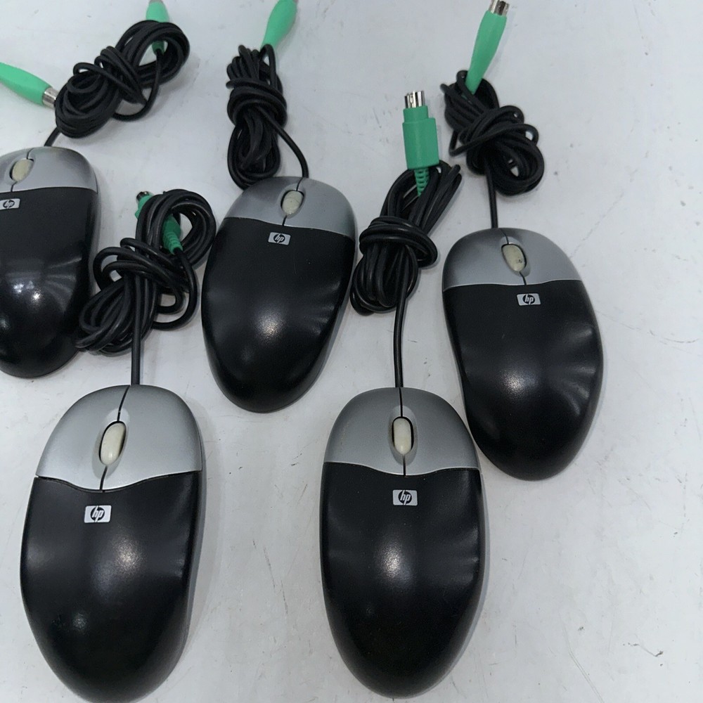 Lot 8 OEM HP M-SBF96 Silver/Black Three Button PS/2 Optical Scroll Wheel Mouse