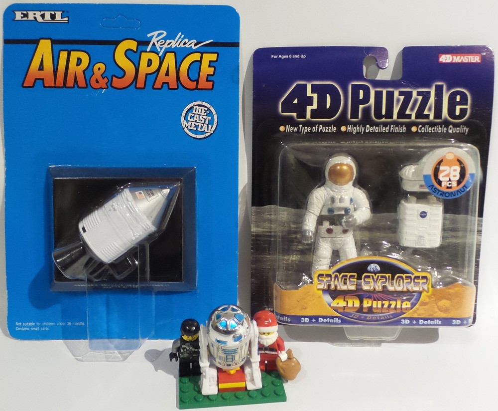 SPACE : APOLLO 11 COMMAND MODULE CARDED DIE CAST MODEL & ASTRONAUT 4D PUZZLE