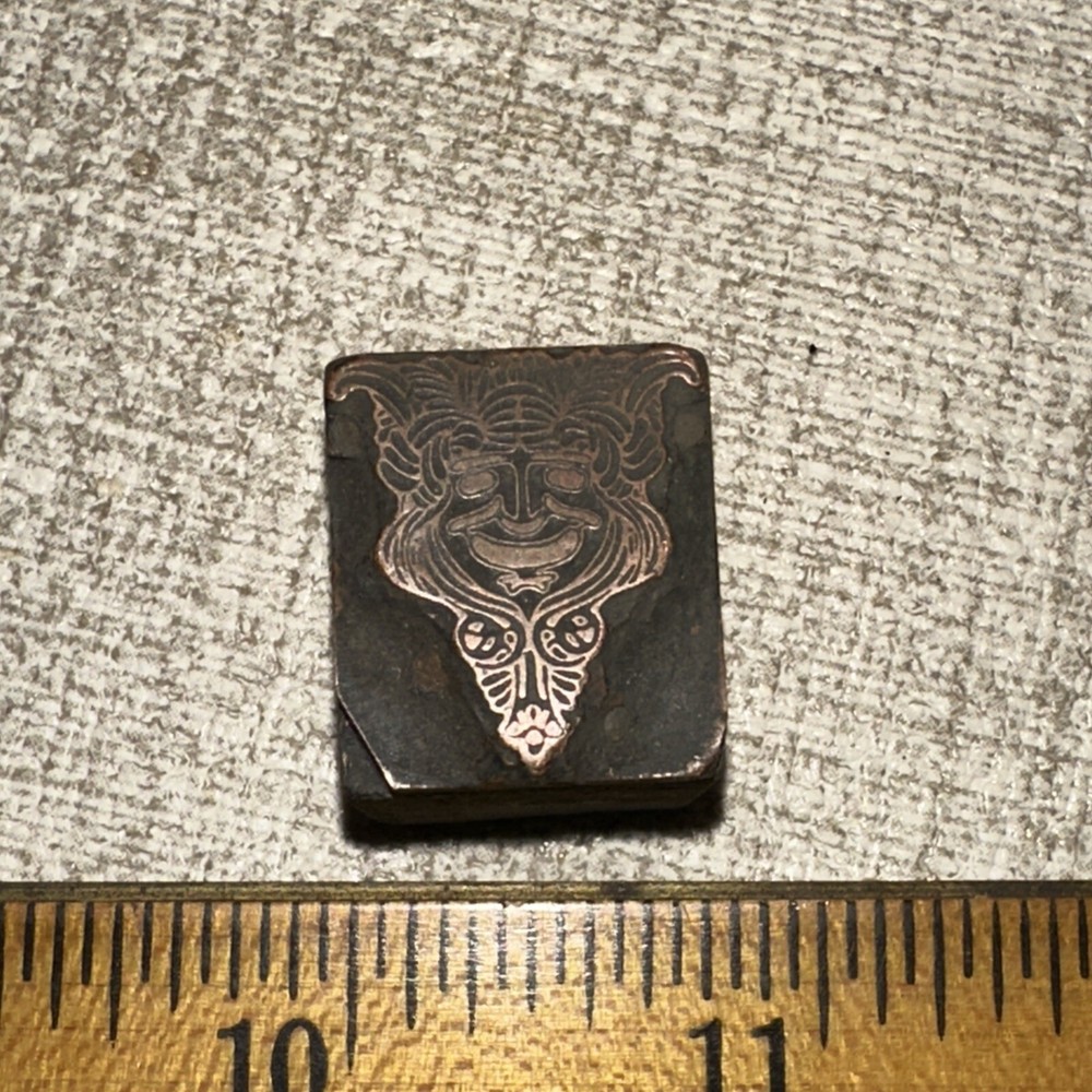 Printing Block ( Indian Face Tribal ) Nice Image! Copper