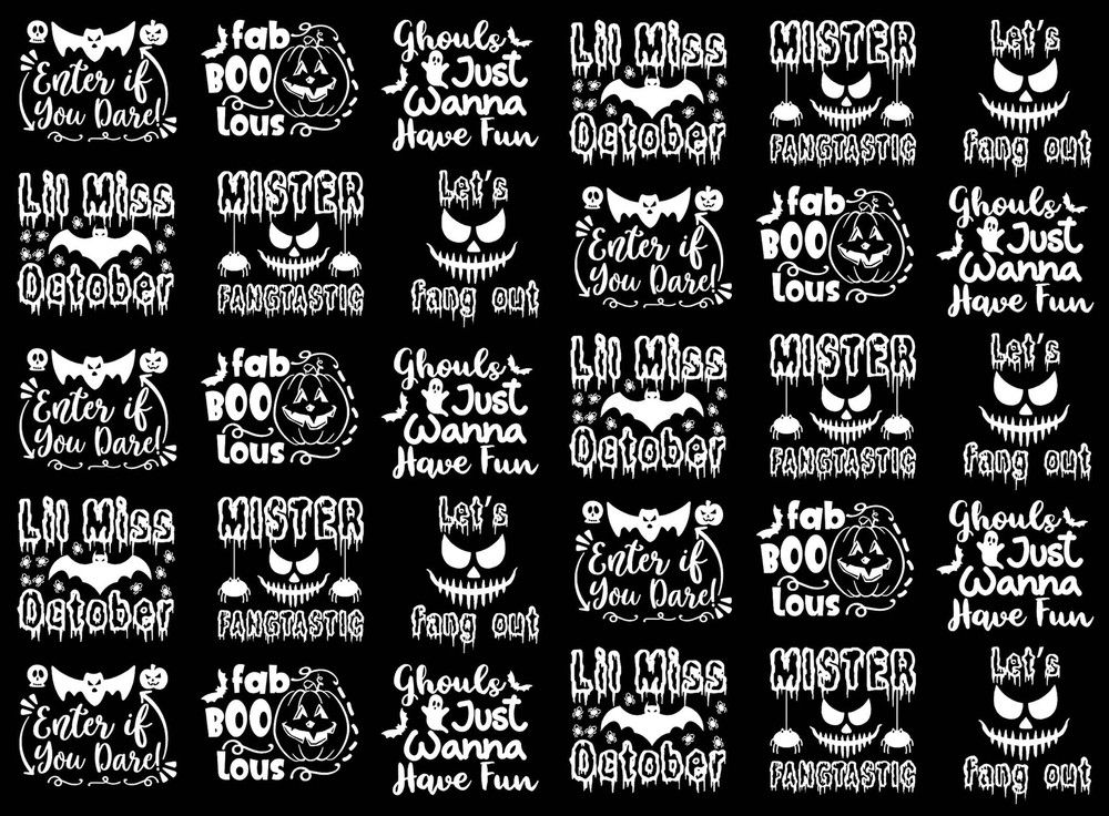 Halloween Quips 30 pcs White Fused Glass Decals
