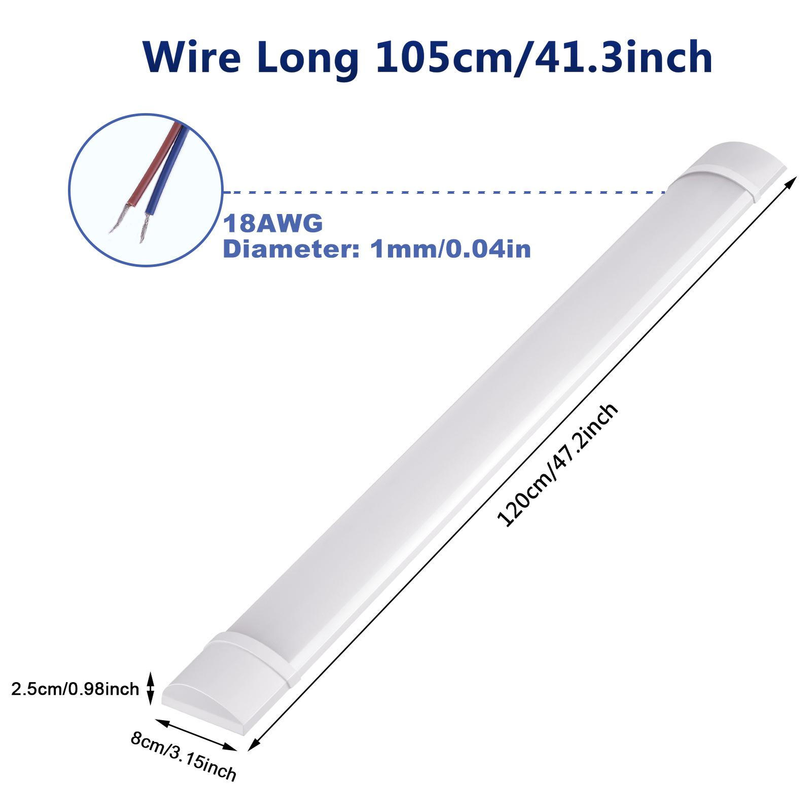 1FT 2FT 3FT 4FT LED Linear Batten Tube Light Bar Wall/Ceiling Mount Lamp Fixture