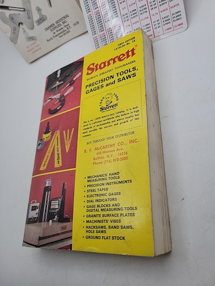 STARRETT TOOLS CATALOG First Edition No. 28 Precision Gages & Saws W/ Extras