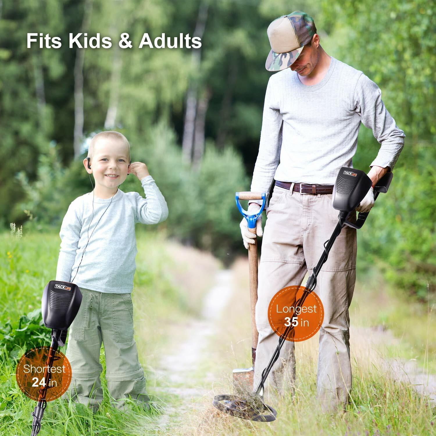 Metal Detector, 3 Modes Adjustable Waterproof Detectors (24"-45") with Larger Ba