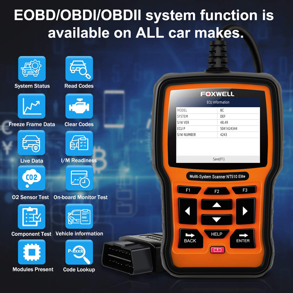 FOXWELL OBD2 Scanner for Mercedes-Benz Car Diagnostic Code Reader All System DPF