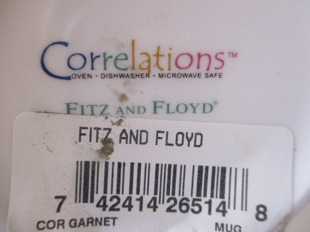 FITZ AND FLOYD CORRELATIONS GARNET MUG- 4" -0511H