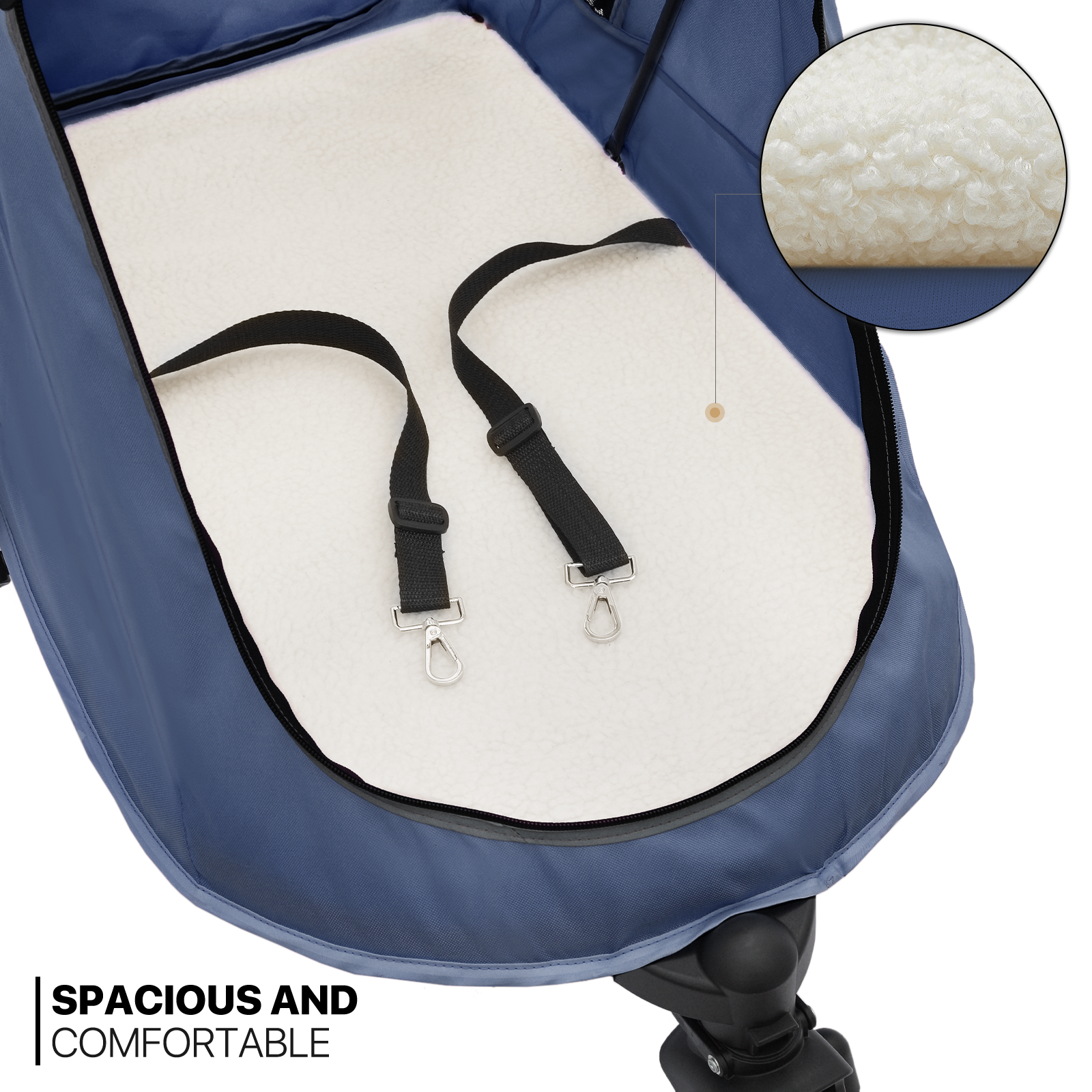 Foldable Dog Stroller Breathable Pet Travel Carrier Cart w/Foot Activated Lock