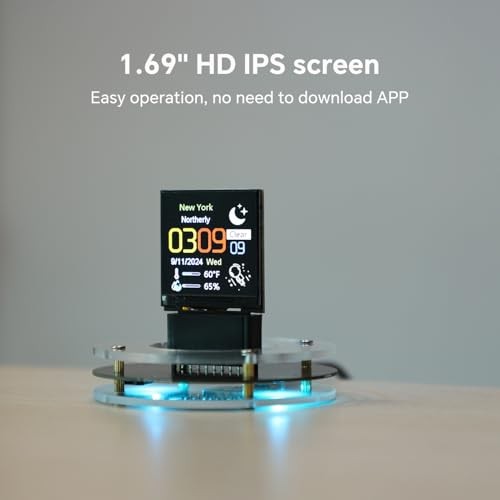 Nixie Tube Clock Mini IPS Clock, Multiple time Modes, WiFi Timing, Acrylic