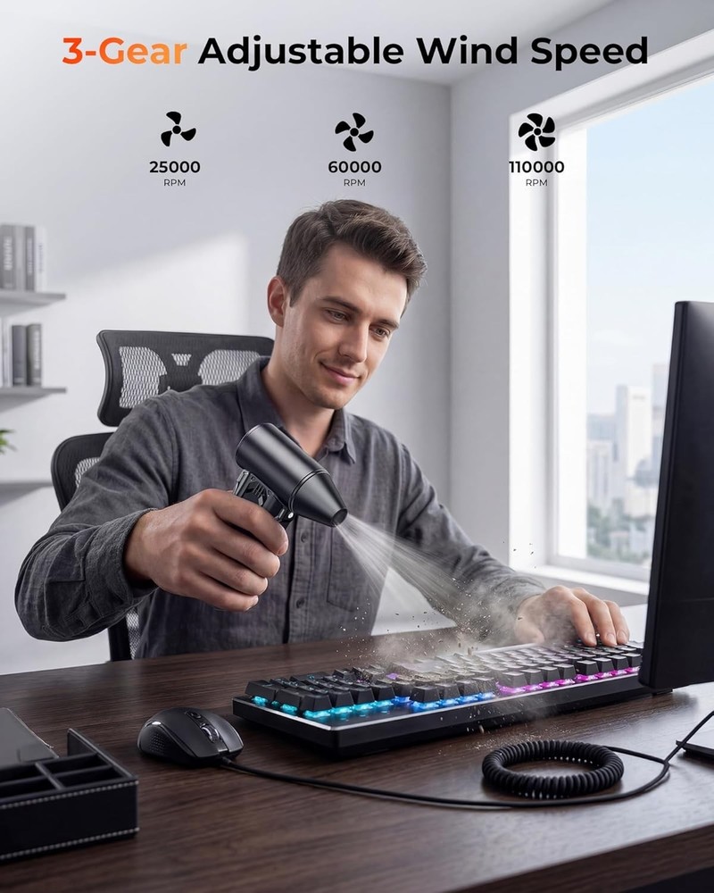 Compressed Air Duster, High-Speed Electric Air Duster