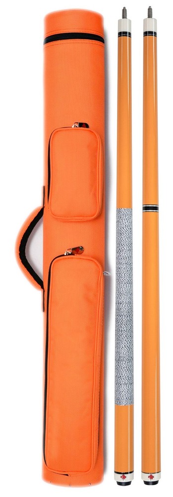 Package Set - Orange Play Pool Cue, Break Jump Cue & 2x2 Case.