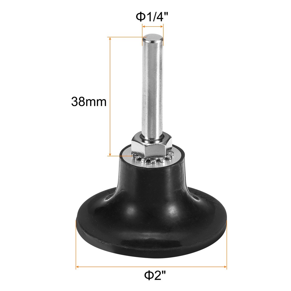 2Pcs 2" Disc Pad Holder Quick Change Discs 1/4" Shank Mandrel, Black