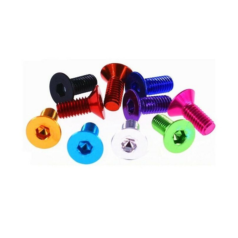 multiple colour M3 7075 Aluminum alloy flat head hexagon socket screws bolt