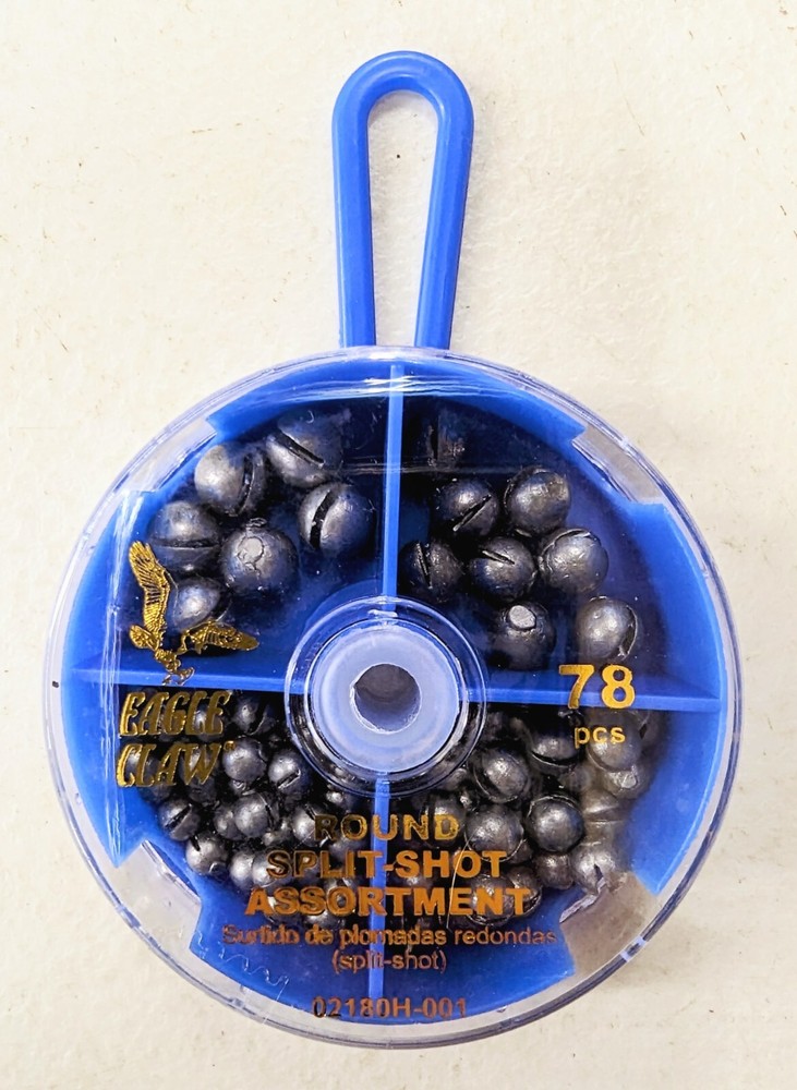 78 pc Eagle Claw Round Split Shot Sinker Assortment Dial