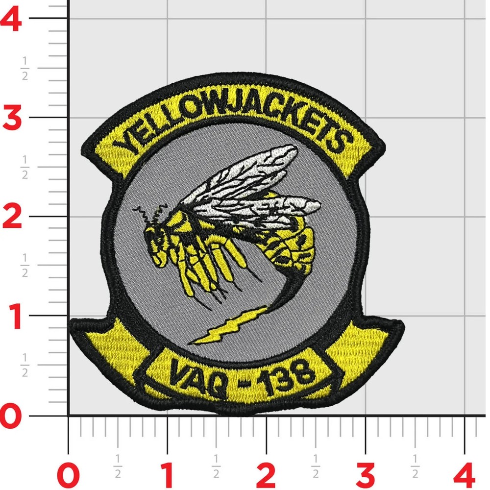 VAQ-138 YELLOW JACKETS SQUADRON HOOK & LOOP  EMBROIDERED PATCH