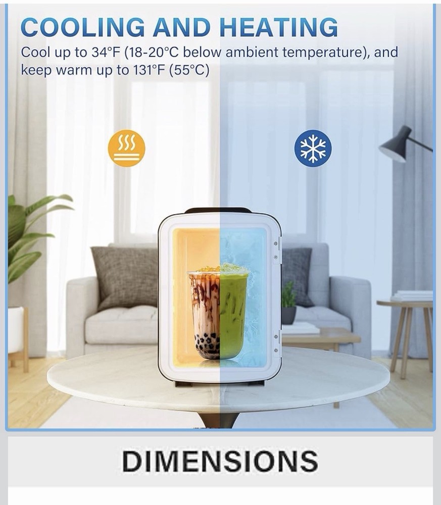 Cooling and Heating Mini Fridge