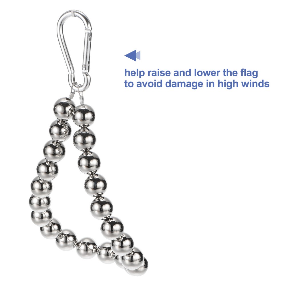 1 Pcs Flag Pole Beaded Retainer Ring, Silver Tone